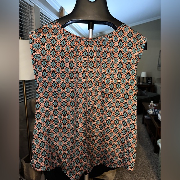 The Limited Tops - The Limited Black and Orange Sleeveless Top